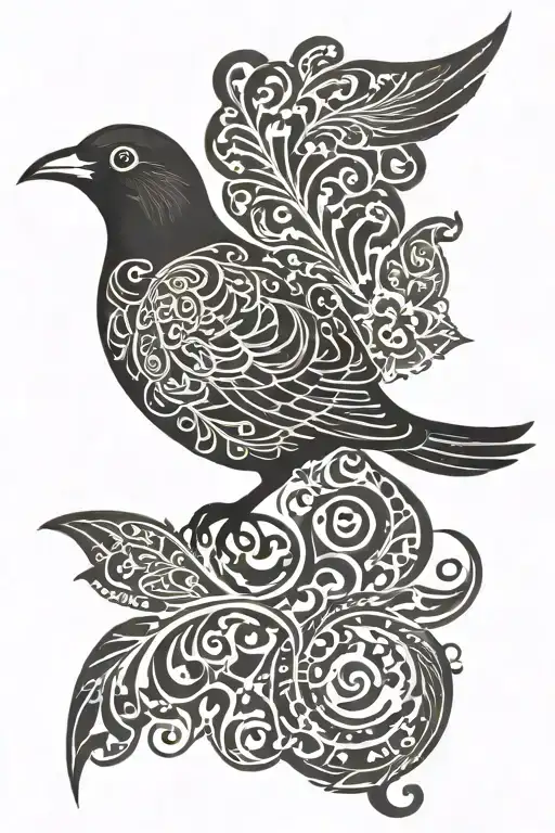 Bird With Arabic Calligraphy