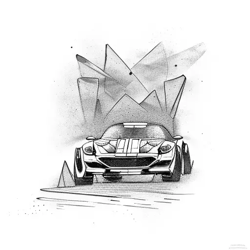 A Sleek Sports Car Racing Through A Stack Of Cash