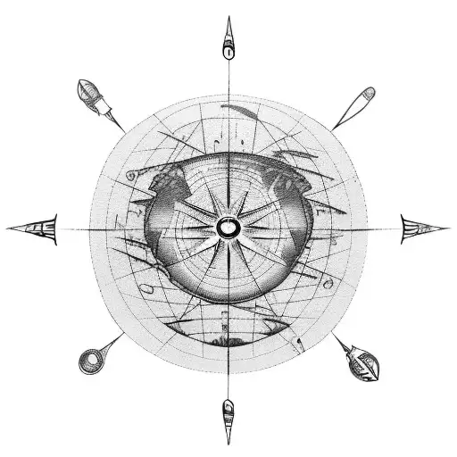 Forearm Tattoo Of Dc-3 Airplane Flying Around Globe Or Compass