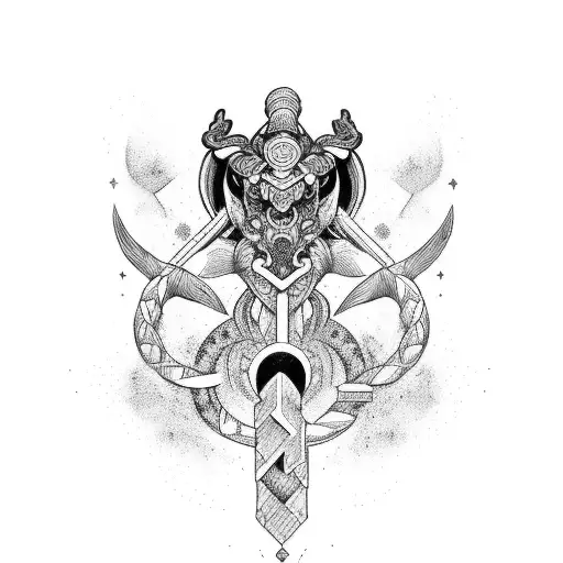 Nordic Nature And Aries Zodiac Sign Full Sleeve