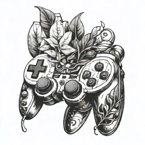 A Coffee Plant Growing Into A Gaming Controller