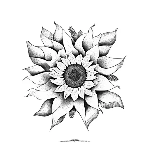 Sunflower With Wheat Wreath