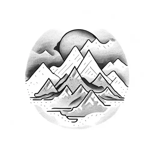 A Majestic Mountain Range With A Hidden Fishing Spot Nestled In The Valleys