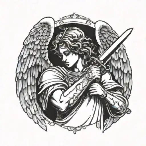 Angel Holding A Sword