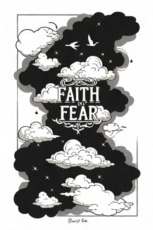 Faith Over Fear With Clouds Surrounding