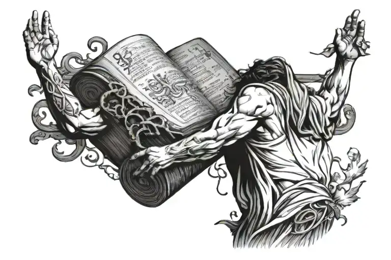 Bible Sampson Pulling Down Pillar Broken In Two