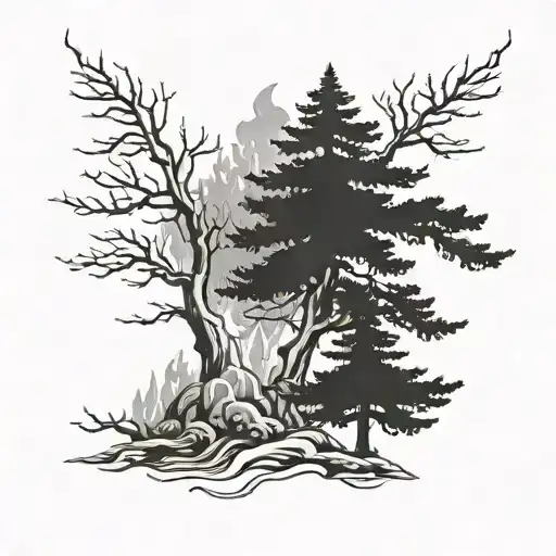 Burning Pine Tree