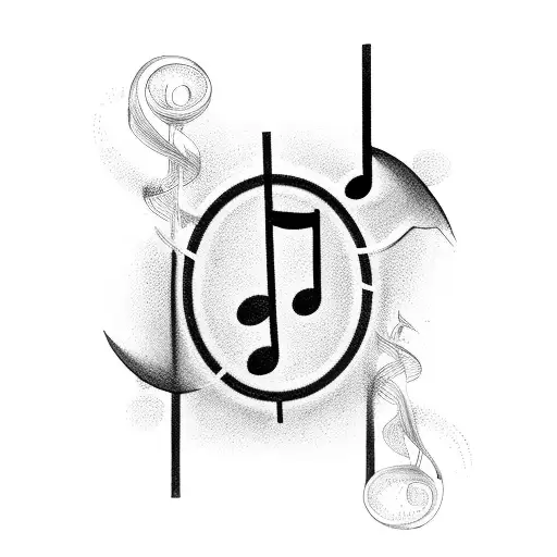 Music Notes Intertwined With Cleaning Tools