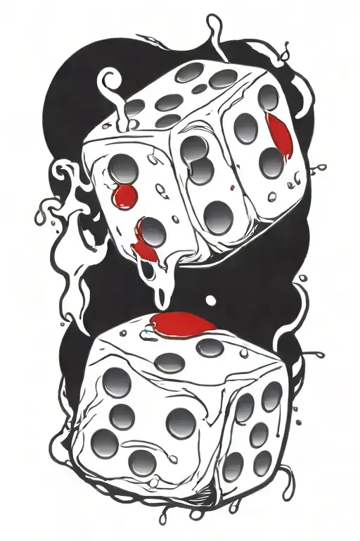 Dice With Blood Dripping Blood