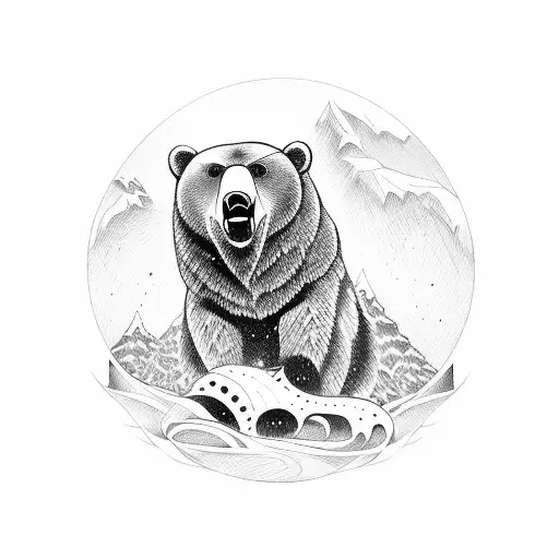 Bear Viking With Crow