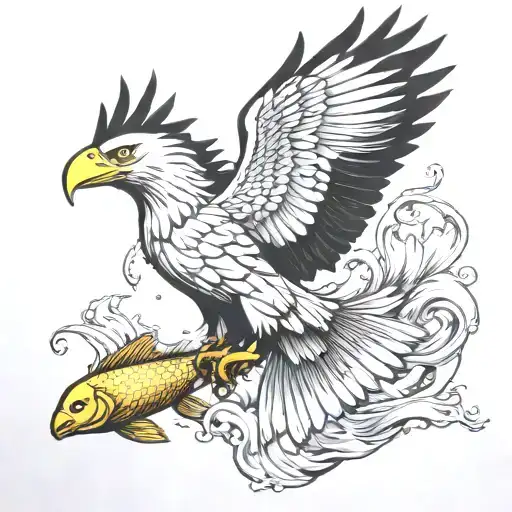 Fish Eagle Catching Gold Fish Sigma Male