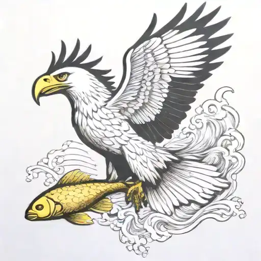 Fish Eagle Catching Gold Fish Sigma Male
