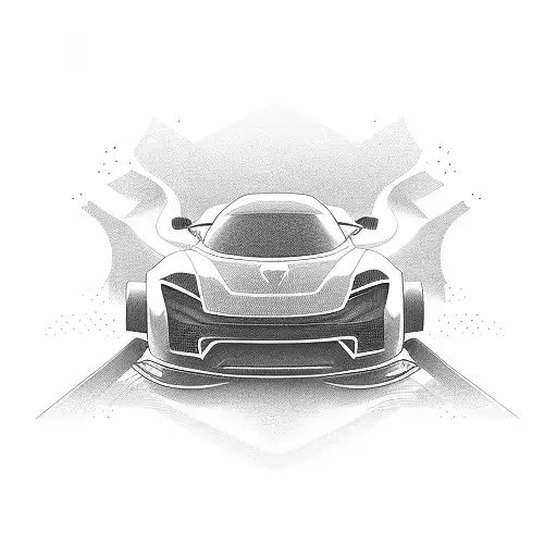 A Sleek And Futuristic Car Speeding Through A Mountain Range