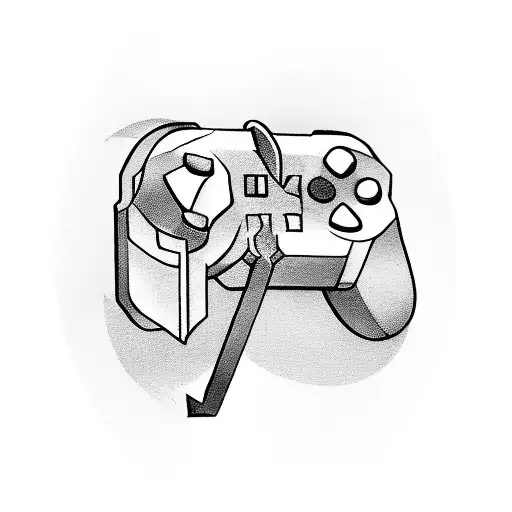 A Gaming Console Controller Morphing Into A Medieval Key Unlocking A Dungeon