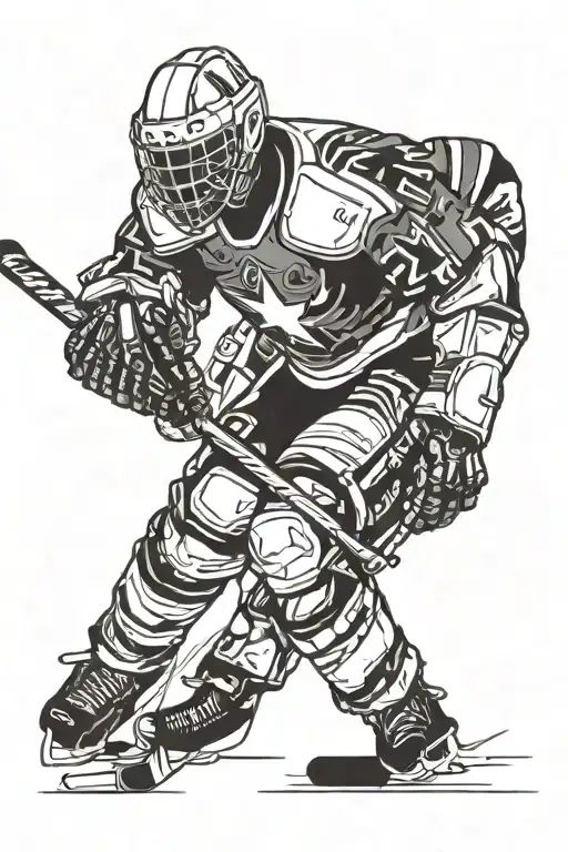 A Futuristic Hockey Player With Cybernetic Enhancements Inspired By Travis Scott's Aesthetic