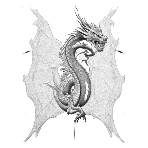 Simetrical Two Dragon Lower Back To Pelvis