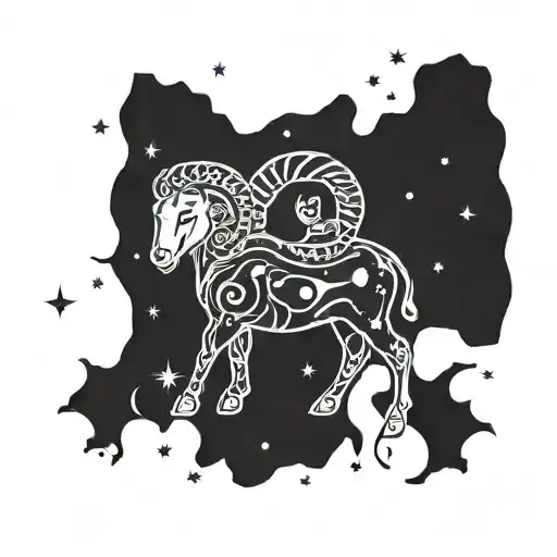 Aries Constellation Intertwined With The Canadian Flag