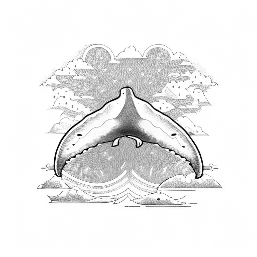 A Whale Flying Next To An Airplane