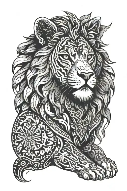 Amazigh Freeman With A Small Lion