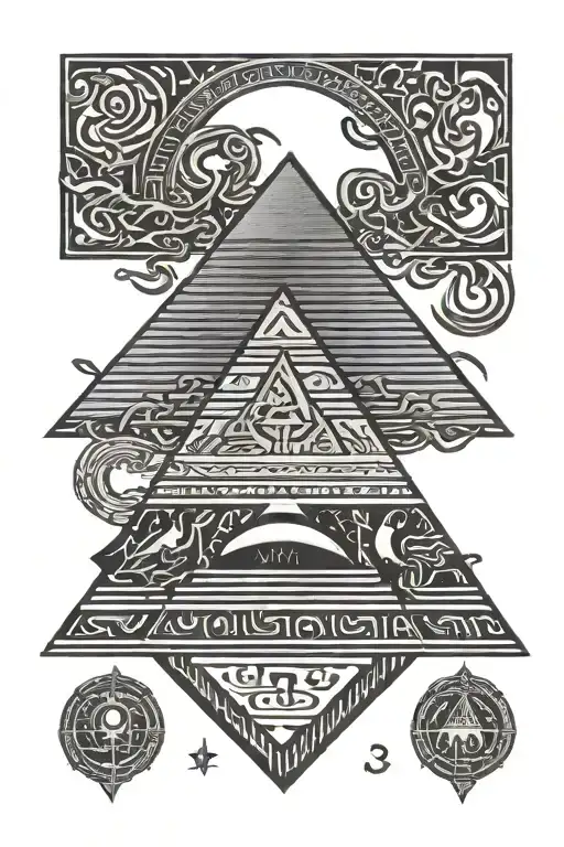 Egyptian Hieroglyph Including Pyramid Emerging