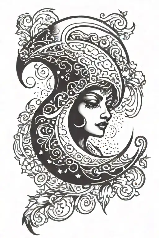 Crescent Moon With A Face