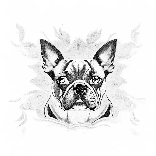 A Boston Terrier Dog Painting A Mural Of The Jersey Shore