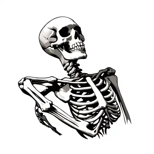 Human Skeleton Stopped Looking Up