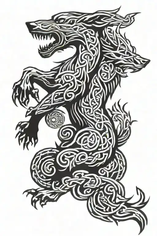 Celtic Wolf Descending