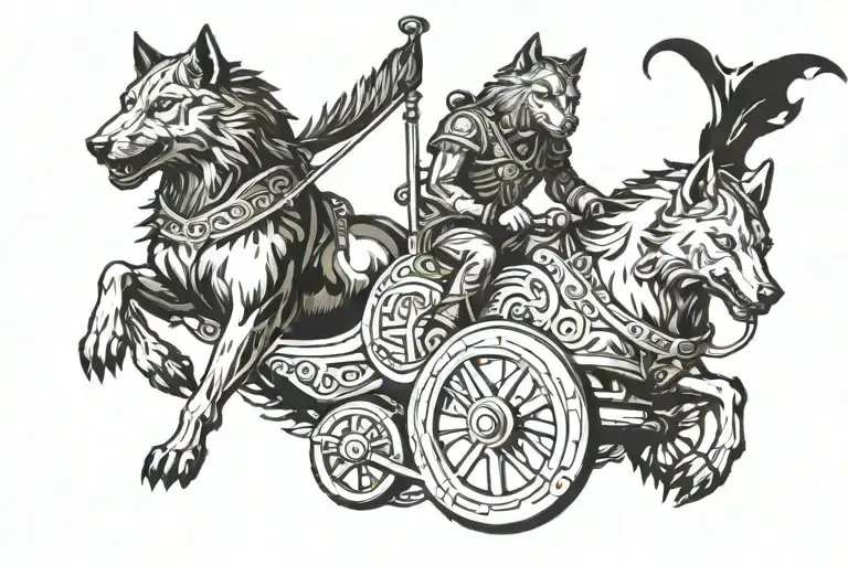 Chariot Chased By Wolf
