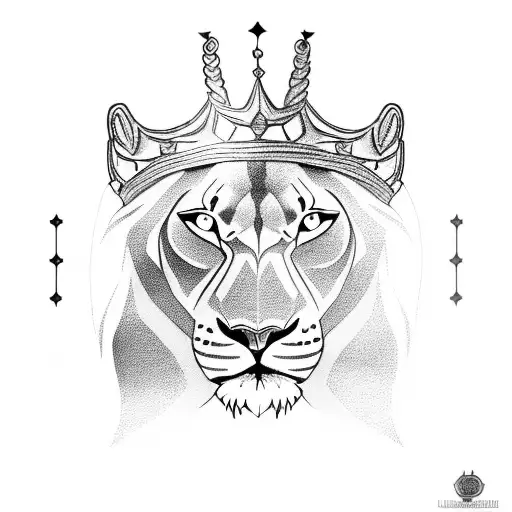 Lioness With A Crown And Blue Eyes