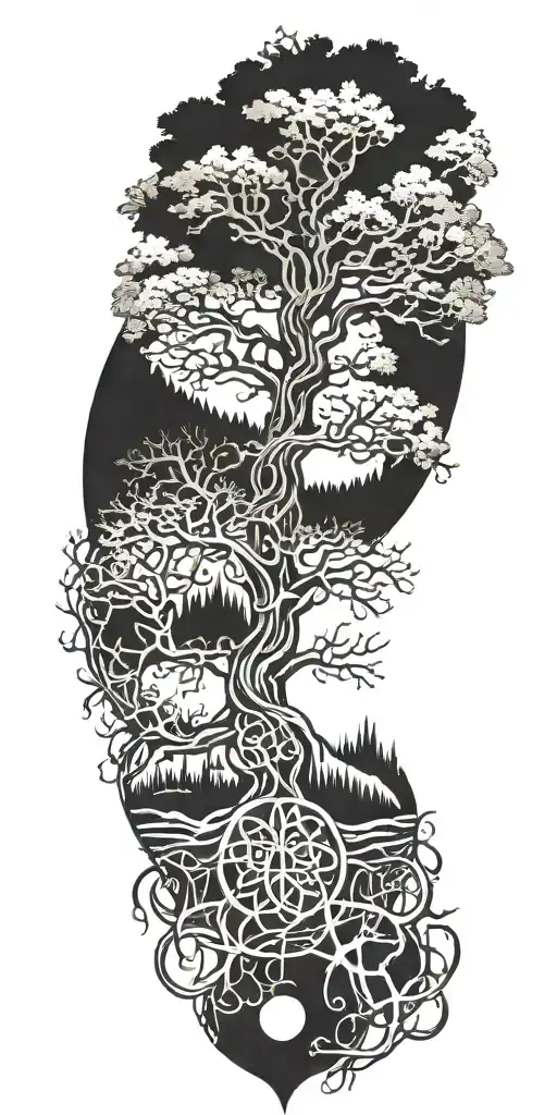 Yggdrasil With Norse Runes