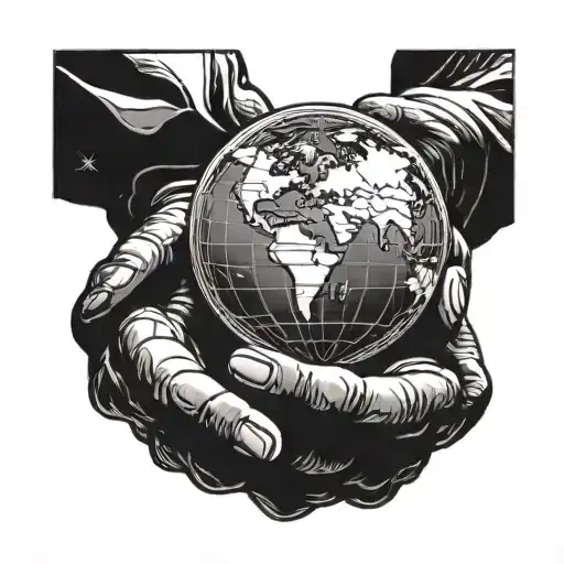 A God Holding A Globe Overhead