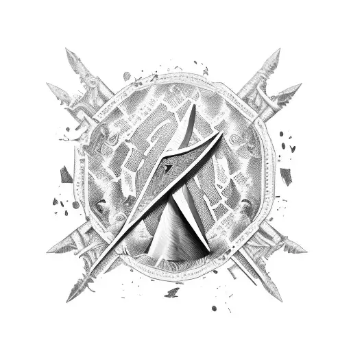 A Macabre Scene Of A Bloody Dagger Piercing Through A Pile Of Dollar Bills