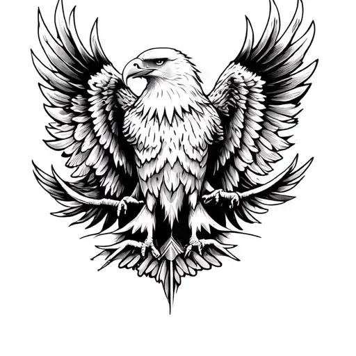 Eagle Combination Black And White