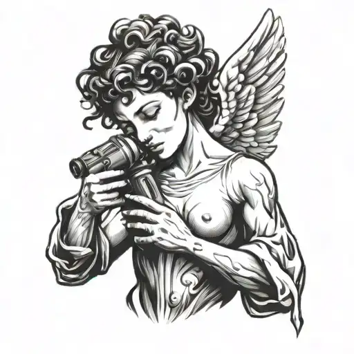 Angel With Spray Can Graffiti