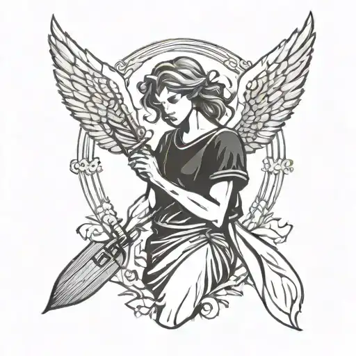 Angel Holding A Paint Brush