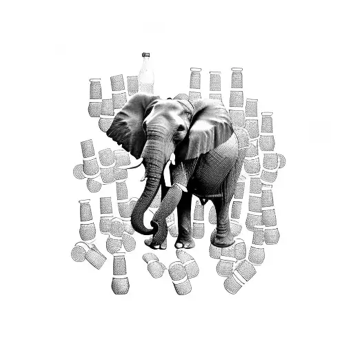 A Majestic Elephant Carrying A Tray Of Beer Bottles On Its Back