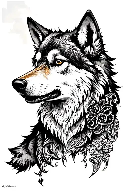 Wolf With Jesucrist Cruz