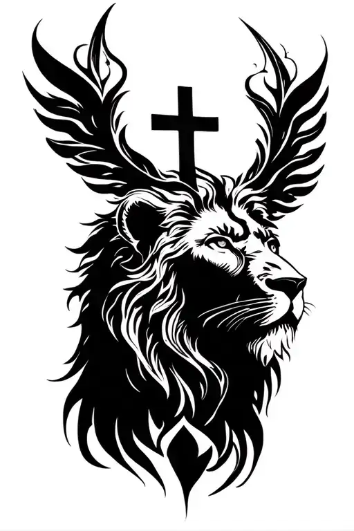 Lion With Cross