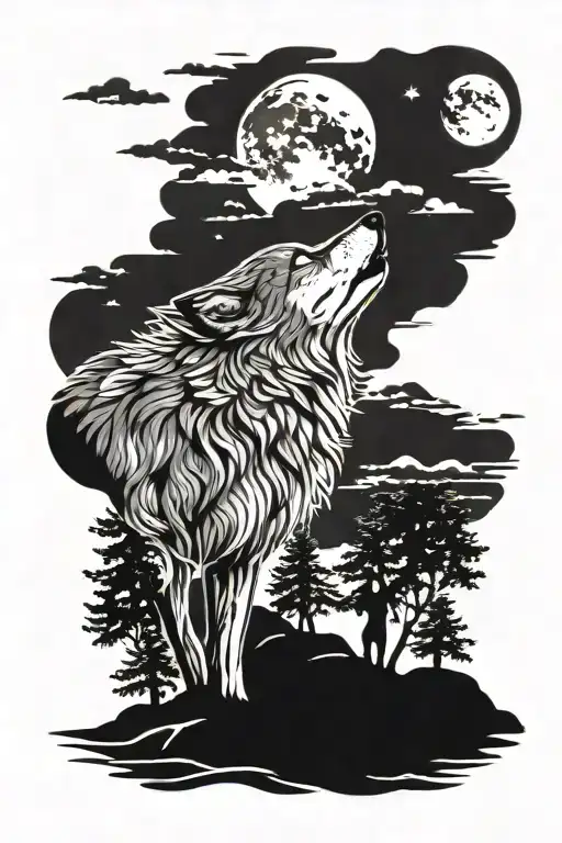 Wolf Howling At The Moon