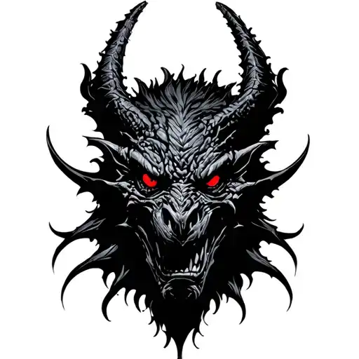 Black Gargoyle With Red Eyes