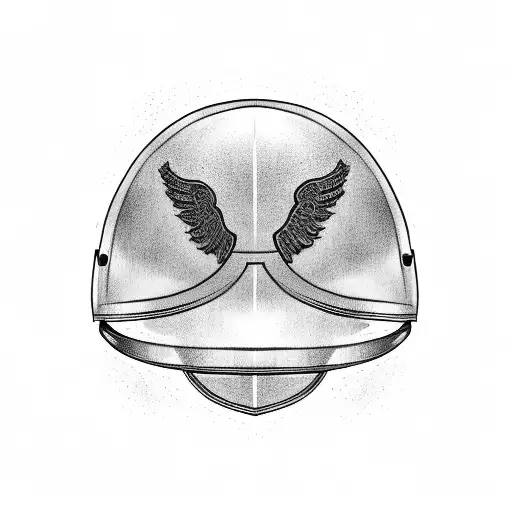 Army Helmet With Angel Wings