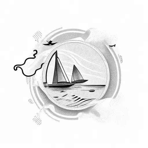 Sailboat Rides Waves Of Coffee Inside A Mug