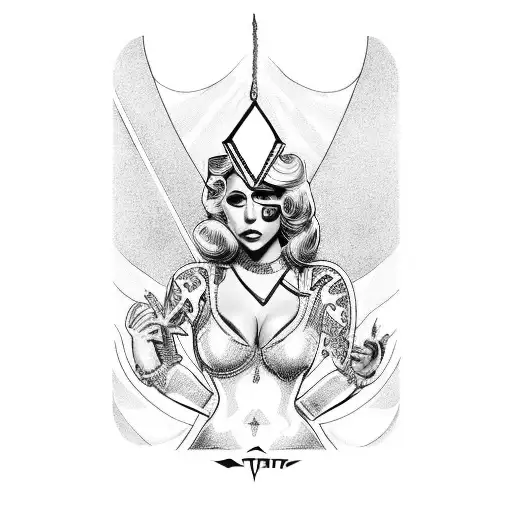 A Tarot Card Design Featuring Lady Gaga And Katy Perry As The Main Characters