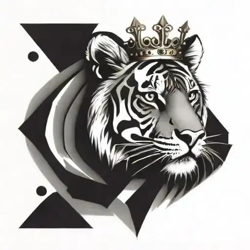 Tiger With Crown And Rays