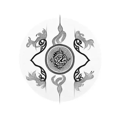 A Tai Chi Symbol Intertwined With A Yin Yang Symbol