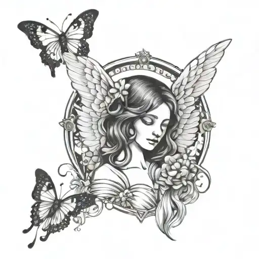 Guardian Angel With Butterfly