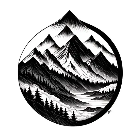 Mountains Zen Circle