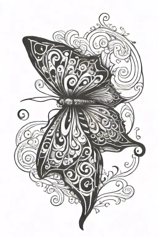 Large Moth With Swirls Going Upward