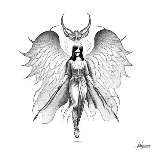 Angel Holding Back Demons